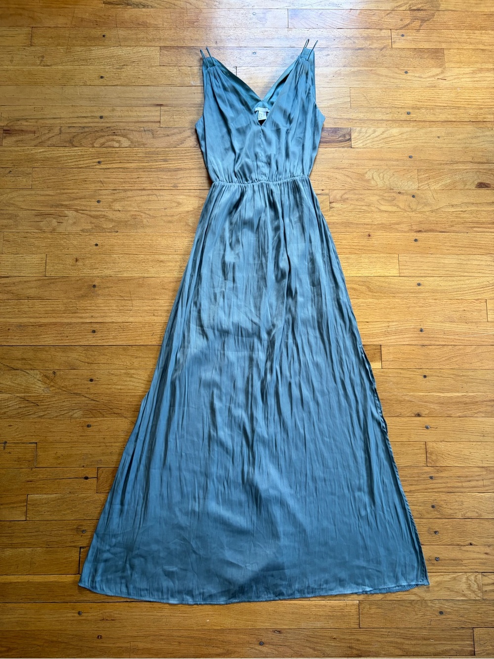 H&M Steel Blue V-Neck Maxi Dress size 2